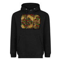 Black christmas trees and leopard background Heavyweight Hoodie - BundleAndBundleShop