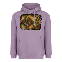 Lavender christmas trees and leopard background Heavyweight Hoodie - BundleAndBundleShop