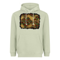 Matcha christmas trees and leopard background Heavyweight Hoodie - BundleAndBundleShop