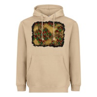 Mushroom christmas trees and leopard background Heavyweight Hoodie - BundleAndBundleShop