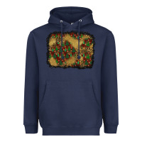 Navy christmas trees and leopard background Heavyweight Hoodie - BundleAndBundleShop