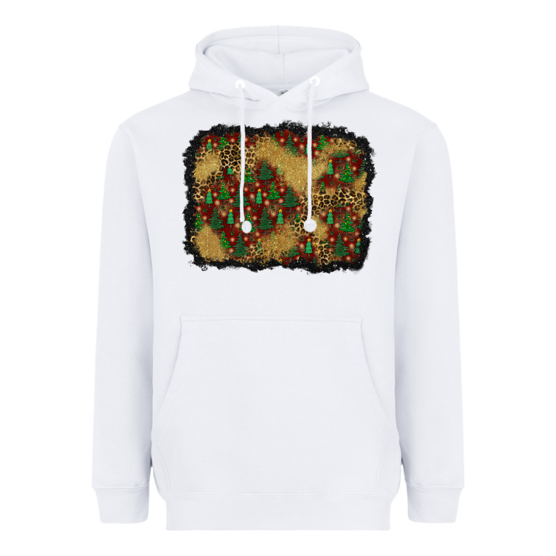 Christmas Trees And Leopard Background Heavyweight Hoodie by BundleAndBundleShop | Teevron