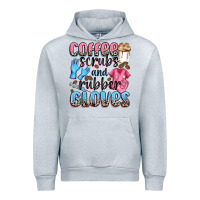 Heather Grey coffee scrubs and rubber gloves Urban Hoodie - NancyCooperArtShop