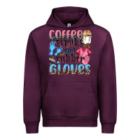 Mauve Wine coffee scrubs and rubber gloves Urban Hoodie - NancyCooperArtShop