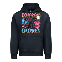 Navy coffee scrubs and rubber gloves Urban Hoodie - NancyCooperArtShop
