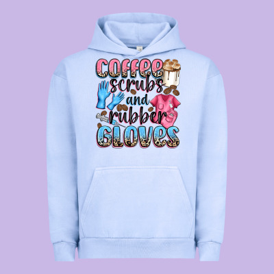 Coffee Scrubs And Rubber Gloves Urban Hoodie Designed By Nancycooperartshop