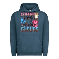 Pigment Midnight Navy coffee scrubs and rubber gloves Urban Hoodie - NancyCooperArtShop