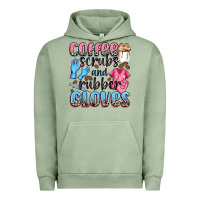 Pigment Oil Green coffee scrubs and rubber gloves Urban Hoodie - NancyCooperArtShop
