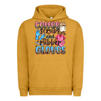 Pigment Peanut Butter coffee scrubs and rubber gloves Urban Hoodie - NancyCooperArtShop