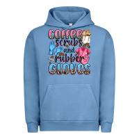Pigment Pebble Blue coffee scrubs and rubber gloves Urban Hoodie - NancyCooperArtShop