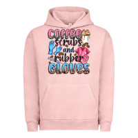 Pigment Salmon coffee scrubs and rubber gloves Urban Hoodie - NancyCooperArtShop