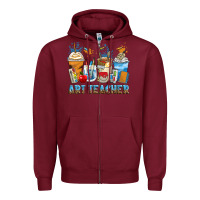 Burgundy art teacher coffee cups Zipper Hoodie - Zillion Design Studio