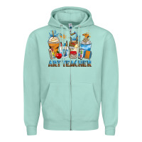 Seafoam art teacher coffee cups Zipper Hoodie - Zillion Design Studio