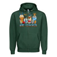 Sports Green art teacher coffee cups Zipper Hoodie - Zillion Design Studio