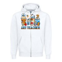 White art teacher coffee cups Zipper Hoodie - Zillion Design Studio
