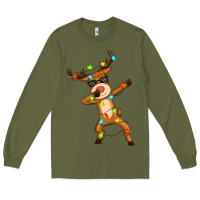 Army Green dabbing deer Long Sleeve Tee - Zillion Design Studio