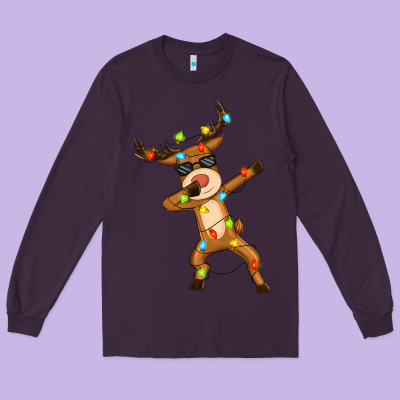 Dabbing Deer Long Sleeve Tee Designed By Zillion Design Studio