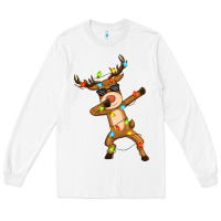 White dabbing deer Long Sleeve Tee - Zillion Design Studio