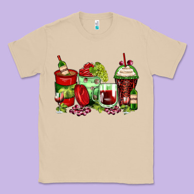 Wine Coffee Cups Classic Tee Designed By Zillion Design Studio