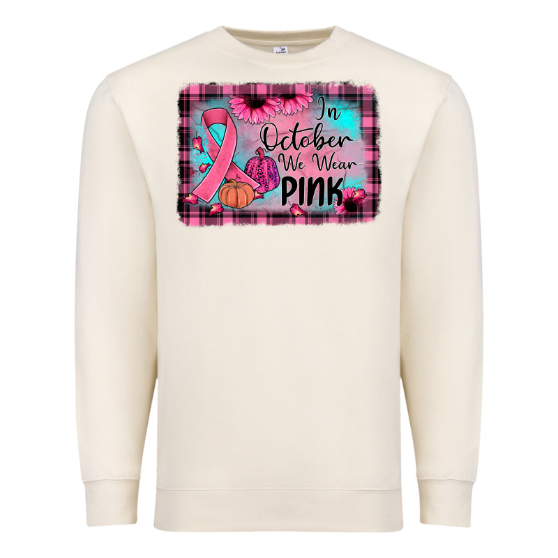 In October We Wear Pink Premium Sweatshirt by JahusDesignShop | Teevron