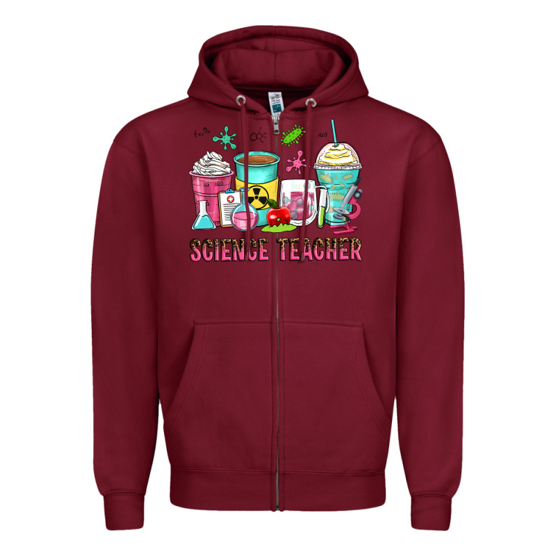 Science Teacher Coffee Cups Zipper Hoodie by Zillion Design Studio | Teevron