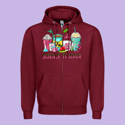 Science Teacher Coffee Cups Zipper Hoodie Designed By Zillion Design Studio