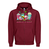 Burgundy science teacher coffee cups Zipper Hoodie - Zillion Design Studio