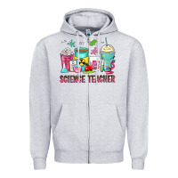 Heather Grey science teacher coffee cups Zipper Hoodie - Zillion Design Studio