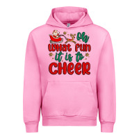 Fuchsia Pink oh what fun it is to cheer Urban Hoodie - MaliasSmallBusiness