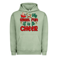 Pigment Oil Green oh what fun it is to cheer Urban Hoodie - MaliasSmallBusiness