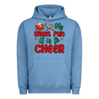 Pigment Pebble Blue oh what fun it is to cheer Urban Hoodie - MaliasSmallBusiness