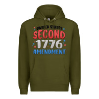Army Green united states second 1776 amendment Premium Hoodie - MaliasSmallBusiness