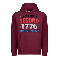 Burgundy united states second 1776 amendment Premium Hoodie - MaliasSmallBusiness