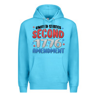Ocean Blue united states second 1776 amendment Premium Hoodie - MaliasSmallBusiness