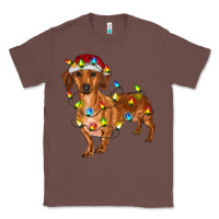 Chestnut dachshund with christmas lights Classic Tee - RanaPortraitStore