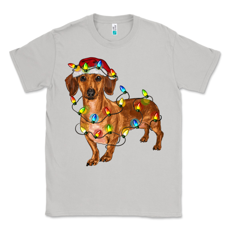 Dachshund With Christmas Lights Classic Tee by RanaPortraitStore | Teevron