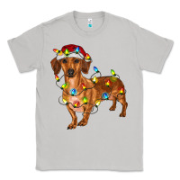Moon Dust dachshund with christmas lights Classic Tee - RanaPortraitStore
