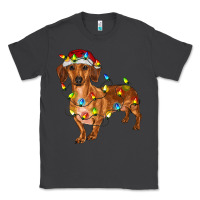 Smoke dachshund with christmas lights Classic Tee - RanaPortraitStore
