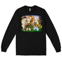 Black easter farm cows bunny ears and eggs Long Sleeve Tee - RanaPortraitStore