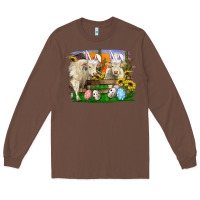 Chestnut easter farm cows bunny ears and eggs Long Sleeve Tee - RanaPortraitStore