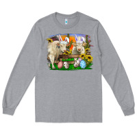 Heather Grey easter farm cows bunny ears and eggs Long Sleeve Tee - RanaPortraitStore