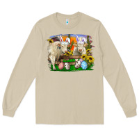 Mushroom easter farm cows bunny ears and eggs Long Sleeve Tee - RanaPortraitStore