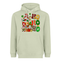 Matcha ho ho ho christmas latte with gnomies Heavyweight Hoodie - AdoDesignShop