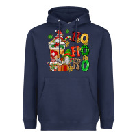 Navy ho ho ho christmas latte with gnomies Heavyweight Hoodie - AdoDesignShop