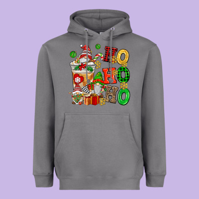 Ho Ho Ho Christmas Latte With Gnomies Heavyweight Hoodie Designed By Adodesignshop