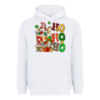 White ho ho ho christmas latte with gnomies Heavyweight Hoodie - AdoDesignShop
