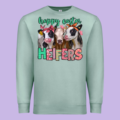 Happy Easter Heifers Premium Sweatshirt Designed By Jasminsmagicworld