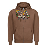 Chestnut georgia state cowhide serape cactus Zipper Hoodie - RanaPortraitStore