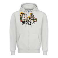 Georgia State Cowhide Serape Cactus Zipper Hoodie | Teevron