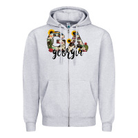 Heather Grey georgia state cowhide serape cactus Zipper Hoodie - RanaPortraitStore
